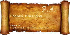 Psenkó Almiréna névjegykártya